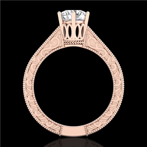 1 ctw VS/SI Diamond Solitaire Art Deco Ring 18k Rose Gold - REF-330W2H