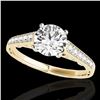 1.35 ctw Certified Diamond Solitaire Ring 10k Yellow Gold - REF-177R3K