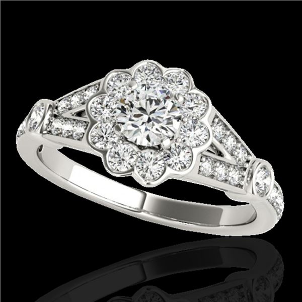 1.9 ctw Certified Diamond Solitaire Halo Ring 10k White Gold - REF-231A8N