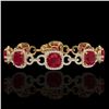 25 ctw Ruby & Micro VS/SI Diamond Certified Bracelet 14k Yellow Gold - REF-457K3Y