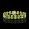 18.66 ctw Peridot & Diamond Bracelet 14K Yellow Gold - REF-254X5A