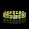 Image 2 : 18.66 ctw Peridot & Diamond Bracelet 14K Yellow Gold - REF-254X5A