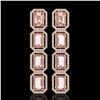 19.81 ctw Morganite & Diamond Micro Pave Halo Earrings 10k Rose Gold - REF-424R8K