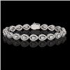 7.29 ctw Pear Cut Diamond Micro Pave Bracelet 18K White Gold - REF-633M8G