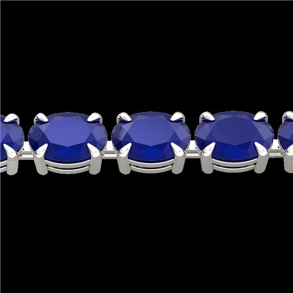 29 ctw Sapphire Eternity Designer Bracelet 14k White Gold - REF-137X5A