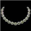 99.35 ctw Tourmaline & Diamond Victorian Necklace 14K White Gold - REF-2947W8H