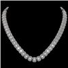 40.3 ctw Emerald Cut Diamond Micro Pave Necklace 18K White Gold - REF-6301M5G