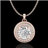 1.25 ctw VS/SI Diamond Solitaire Art Deco Stud Necklace 18k Rose Gold - REF-218X2A