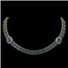 39.55 ctw London Topaz & Diamond Necklace 14K Yellow Gold - REF-527K3Y