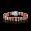 Image 3 : 33.04 ctw Sapphire & Diamond Bracelet 14K Rose Gold - REF-340Y5X