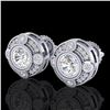 1.5 ctw VS/SI Diamond Solitaire Art Deco Stud Earrings 18k White Gold - REF-263G6W