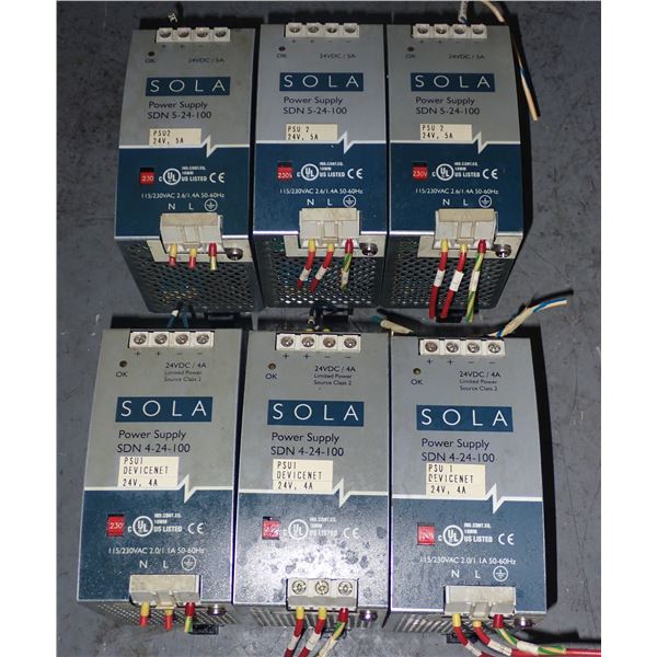 Lot of (6) Sola Power Supplies