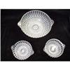 Image 1 : 074: 9" Depression glass berry bowl with two 5" dishes