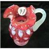 Image 1 : 097: 5" Fenton cranberry opalescent creamer