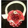 Image 1 : 098: 8" Fenton cranberry opalescent basket