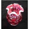 Image 1 : 099: 4" Fenton cranberry opalescent ruffled vase