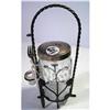 Image 1 : 109: Silver pickle caster with fork and drip jar