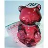 Image 1 : 145: Fenton 4" Hollow cranberry glass bear