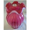 Image 1 : 191: Fenton Rib Optic Cranberry 7" vase