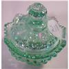 Image 1 : 218: Fenton willow green hobnail covered box