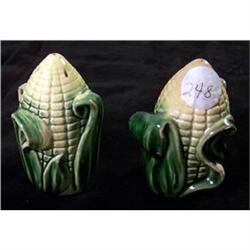 248: Antique corn salt and pepper shakers 4" NP