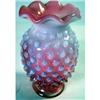 Image 1 : Fenton cranberry opalescent  vase 4"