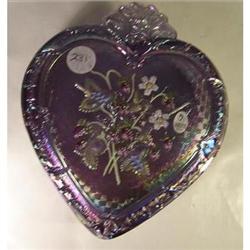 Fenton carnival glass Heart Shaped box