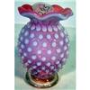 Image 1 : Fenton cranberry opalescent vase 3 1/2"