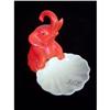 Image 1 : orange Elephant holding shell dish 3"
