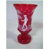 Image 1 : Fenton Mary Gregory cranberry Italian urn 4 1/2"