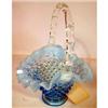 Image 1 : Fenton Blue opalescent hobnail small basket