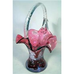 Fenton Mary Gregory cranberry basket