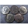 Image 1 : 5 Kennedy Half Dollars