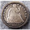 Image 1 : 1853 Seated Liberty Half Dime - W/Arrows