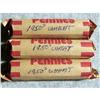 Image 1 : Three Rolls Wheat Lincoln Cents 1950's