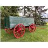Image 1 : Grain Box and wooden wheeled wagon