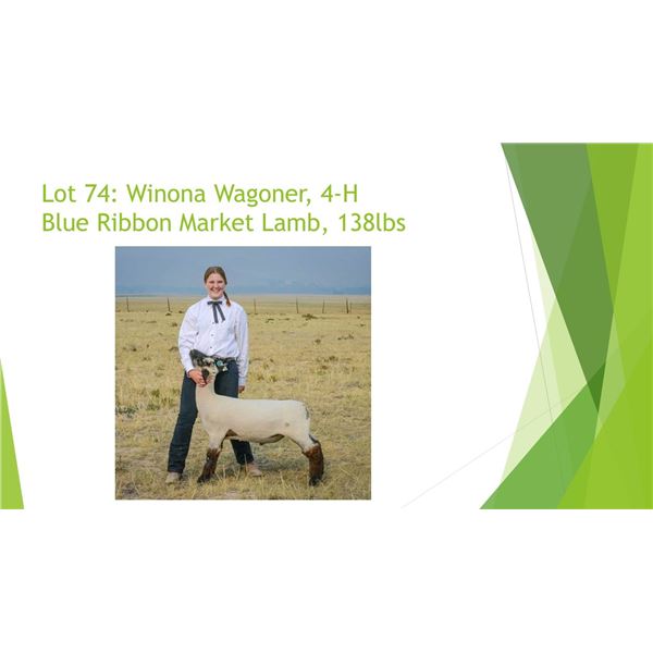 Winona Wagoner - Blue Ribbon Market Lamb / Weight: 138