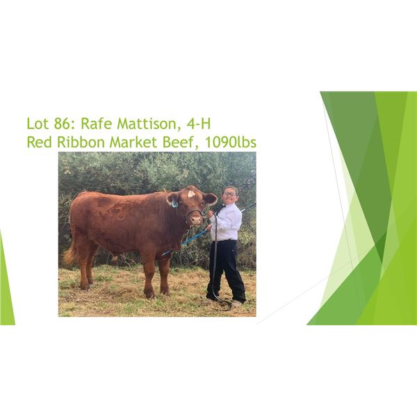 Rafe Mattison - Red Ribbon Market Beef / Weight: 1090