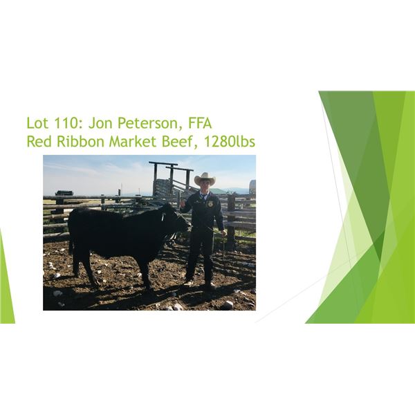 Jon Peterson, FFA - Red Ribbon Market Beef / Weight: 1280