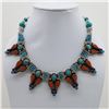 Image 1 : Tibet Hand Made Natural Turquoise & Coral Necklace