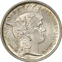 Albania Zog 1 Frang Ar 1927R, KM6, choice