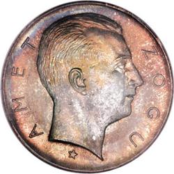 Albania Zog 5 Franga Ari 1926R, KM8.2, star