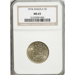 Angola Portuguese Colonial 5 Escudos 1974, KM81,