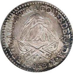 Argentina La Rioja 8 Reales 1838R, KM8, MS62