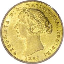 Australia Victoria gold Sovereign 1867 Sydney,