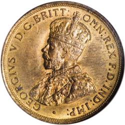 Australia George V Penny 1911, KM23, MS64 Red &