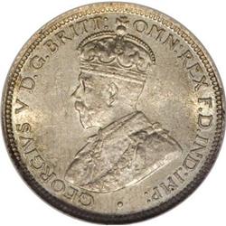 Australia George V Sixpence 1912, KM25, MS61