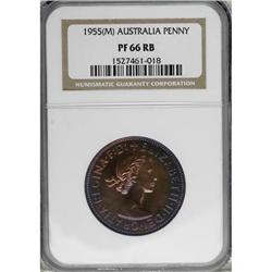 Australia Elizabeth II Proof Penny 1955M, KM56,