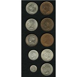 Australia Ten-piece lot as follows: Penny 1948,