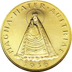 Austria Republic gold 100 Schilling 1936 Maria